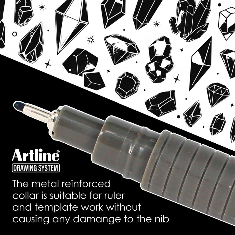 Artline 230 Drawing System Pens, Technical Drawing Pens For Drafting, Illustrating, and More, 0.2mm, 0.4mm, 0.6mm, and 0.8mm Fine Tips - Black, 4-Pack - Image 4